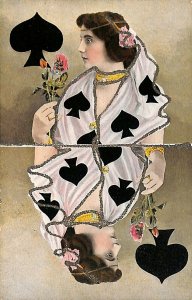 Queen of Spades Playing Card Postcard