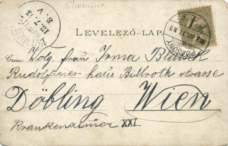 slovakia, BRATISLAVA PRESSBURG POZSONY, Mély ut Kápolná, Chapel (1903) Stamp