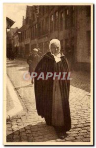 Old Postcard Bruges Brugsche vrouw Folklore Costume Cap