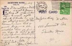 Jacktown Hotel Lincoln Highway Route 30 Irwin Pa Pennsylvania Linen Postcard 