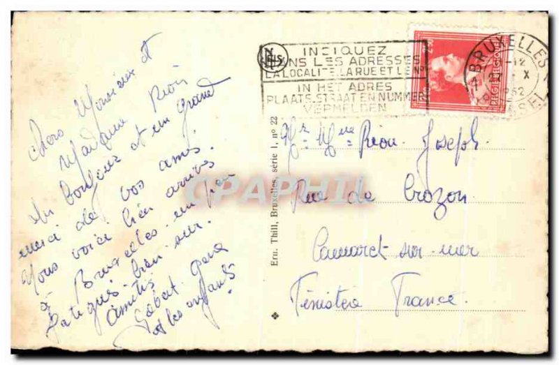 Old Postcard Brussels jet & # 39eau and parliament