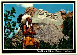 South Dakota Black Hills Mount Rushmore With Sioux Indian Chief Ben Black Elk