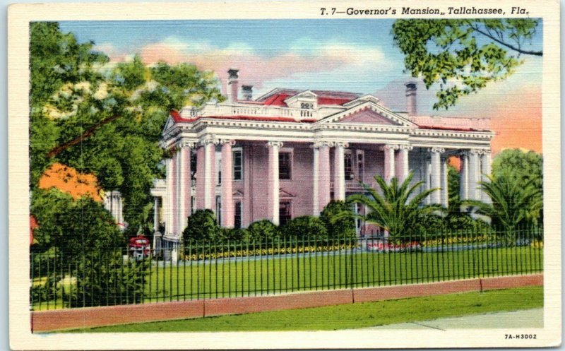 Postcard - Governors Mansion Tallahassee Florida