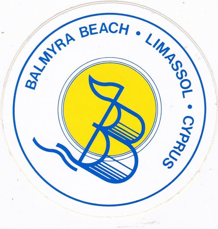 Cyprus Limassol Balmyra Beach Hotel Vintage Luggage Label sk3308