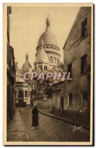 Old Postcard Paris Basilique du Sacre Coeur seen from the street of the knigh...