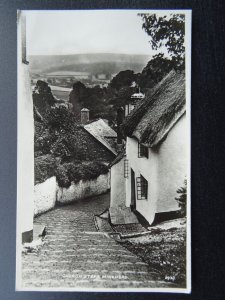 Somerset MINEHEAD Church Steps c1950s RP Postcard by Harvey Barton