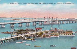 Florida St Augustine Municipal Dock and Bridge Of Lions