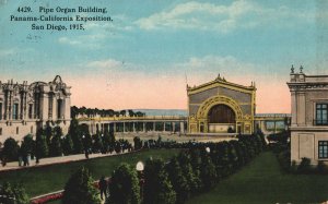 VINTAGE POSTCARD PIPE ORGAN BUILDING PANAMA-CALIFORNIA EXPO SAN DIEGO 1915