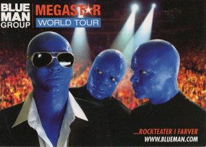 Blue Man Group Megastar World Tour Denmark Advertising Postcard