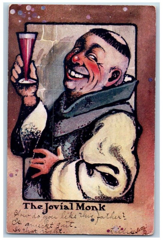 Dallas TX Postcard The Jovial Monk Funny Face Oilette Tuck Gladbrook IA 1906