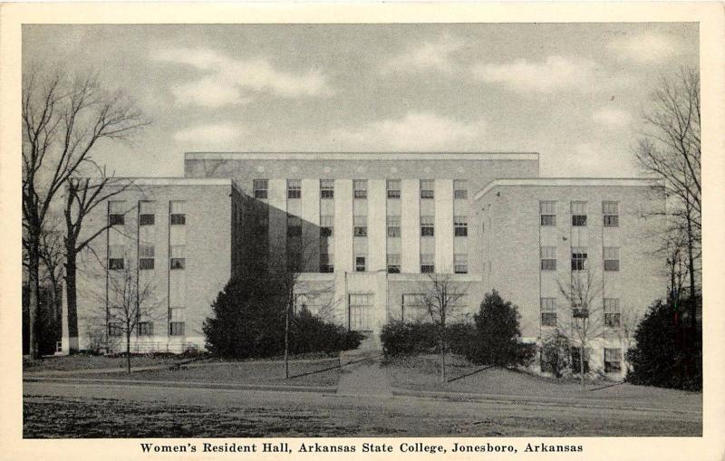 1940s Printed Postcard Women's Resident Hall Arkansas State College Jonesboro AR
