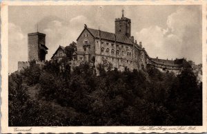 Postcard GER Thuringia Wartburg Castle Overlooking Eisenach