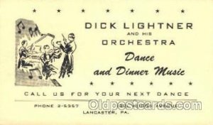 Dick Lightner & Orchestra Lancaster, PA USA Music, Musical Instrument Unused ...