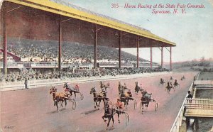 Syracuse, NY USA Horse Racing Postcard
