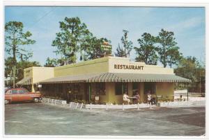 Oxford Inn Restaurant Car Silver Springs Florida 1950s postcard