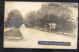 RPPC EAST PALESTINE OHIO NORTH MARKET STREET SCENE 1920 REAL PHOTO POSTCARD