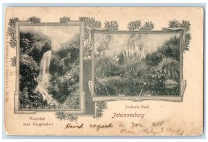 c1910 Johannesburg Joubert Park Waterfall Near Krugersdorf South Africa Postcard