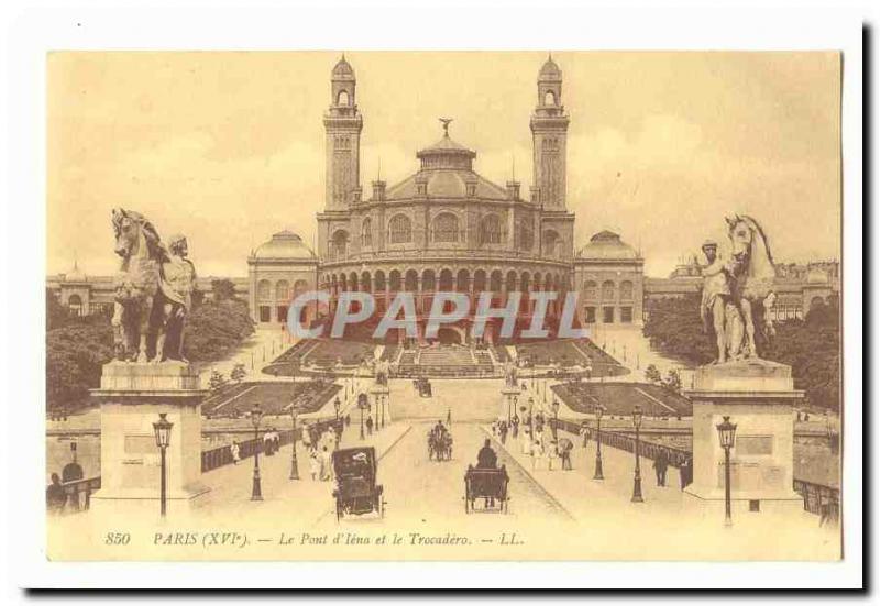 Paris (16th) Old Postcard The bridge & # 39Iena and Trocadero