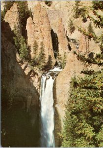 postcard Yellowstone Park WY  - Tower Fall