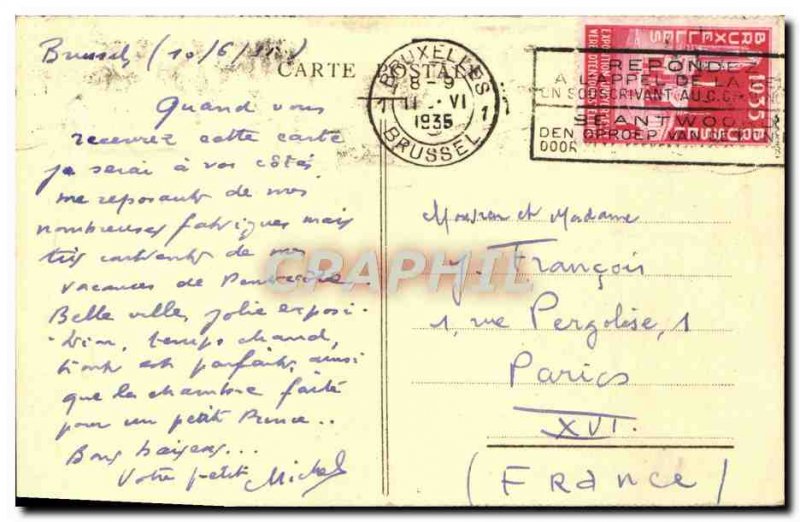 Old Postcard Brussels L & # 39Hotel City