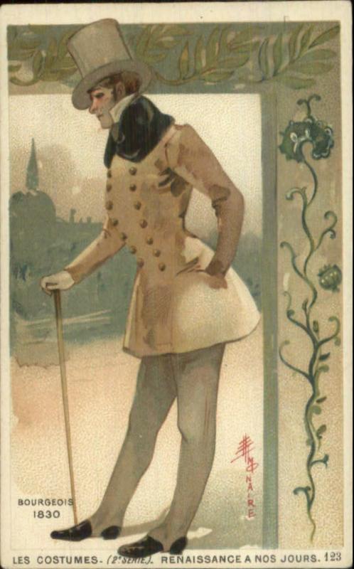 Monaire Renaissance Costume Smaller Size c1890s Postcard BOURGEOIS 1830