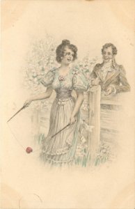 Postcard Diabolo Valentines Day Woman Plays with Heart Series 1561