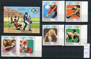 265447 CUBA 1984 year MNH stamps set+S/S olympiad Los Angeles