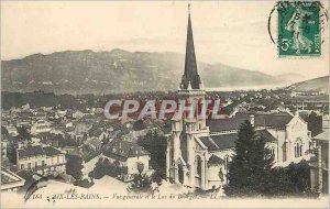 Old Postcard Aix les Bains Vue Generale and Lake Bourget