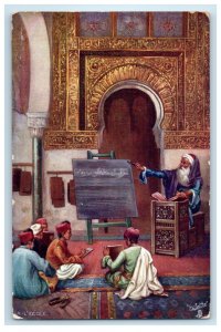 c1910's A Moorish School Painted Wooden Morocco Oilette Tuck's Antique Postcard