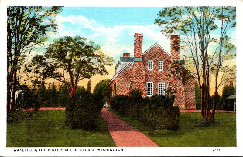 Virginia Wakefield The Birthplace Of George Washington Curteich