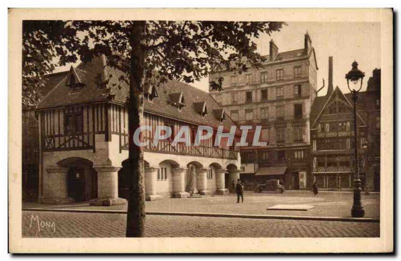 Old Postcard Rouen City Museum and Place du Vieux Marche statue of Jeanne d &...