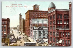 Omaha NE~Berger's Furs~Mandel~Fire Escapes~Farnam St @ 15th~Peoples Store~c1910