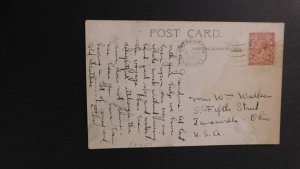 1926 Ship Postcard Cover From South Hampton to Amesville OH  R.M.S. Scythia