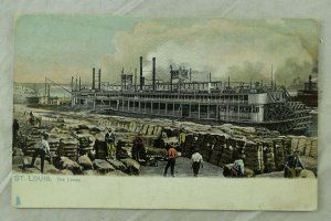 C.1900-07 Steamer St. Louis. The Levee Postcard F71