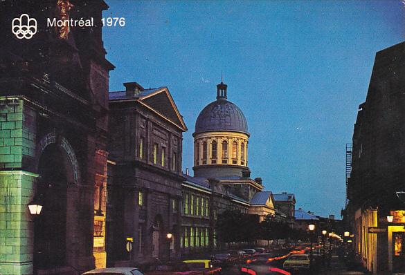 Canada Night View Bonsecours Market Building St Paul Street Quebec