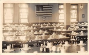 J18/ Indianapolis Indiana RPPC Postcard c40s Fort Benjamin Harrison Dining 45