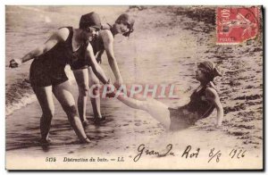 Old Postcard Women Bathing Bains Distraction bath