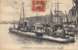 WWI Torpedo Boat, 1914, France, Dunkerque, Dunkirk, Sailors, Navy, Military