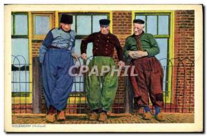 Postcard Old Men Volendam Folklore