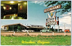 c1960s Winslow, AZ Entre Restaurant US Interstate 40 Chrome Photo PC A148