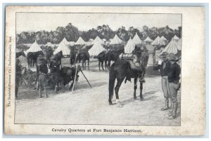 c1905 Cavalry Quarters at Fort Benjamin Harrison Indianapolis IN WW1 Postcard