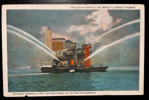 Vintage Postcard 1915-1930 The Alki,  fire-fighting vessel, Seattle, Washington