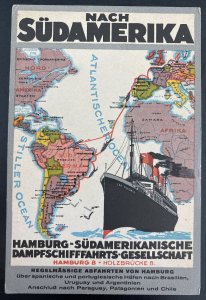 Mint Germany Picture Postcard Hamburg American Line Trans Atlantic Route