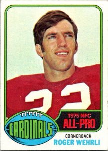 1976 Topps Football Card Roger Wehrli St Louis Cardinals sk4294
