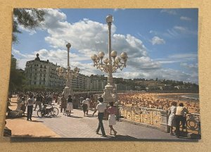 POSTCARD UNUSED - LONDON HOTEL AND LA CONCHA BEACH, SAN SEBASTIAN, SPAIN