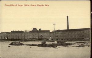 Grand Rapids WI Consolidated Paper Mills c1910 Postcard