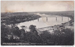 PARKERSBURG, West Virginia; Ohio River from Ft. Boreman, Bridges, PU-1908