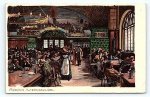 MUNICH, Germany ~ Interior HOFBRAUHAUS-SAAL   c1910s  Artist Paul Hey? Postcard