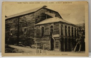 Virginia City Nevada PLAYED PIPER'S OPERA HOUSE Postcard E12