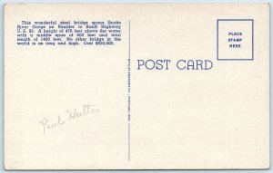 c1940s Twin Falls, ID Jerome Cantilever Steel Truss Bridge Snake River PC A248